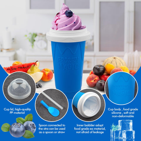Honbuty squeeze slushy cup bottle design for easy mixing and sipping.