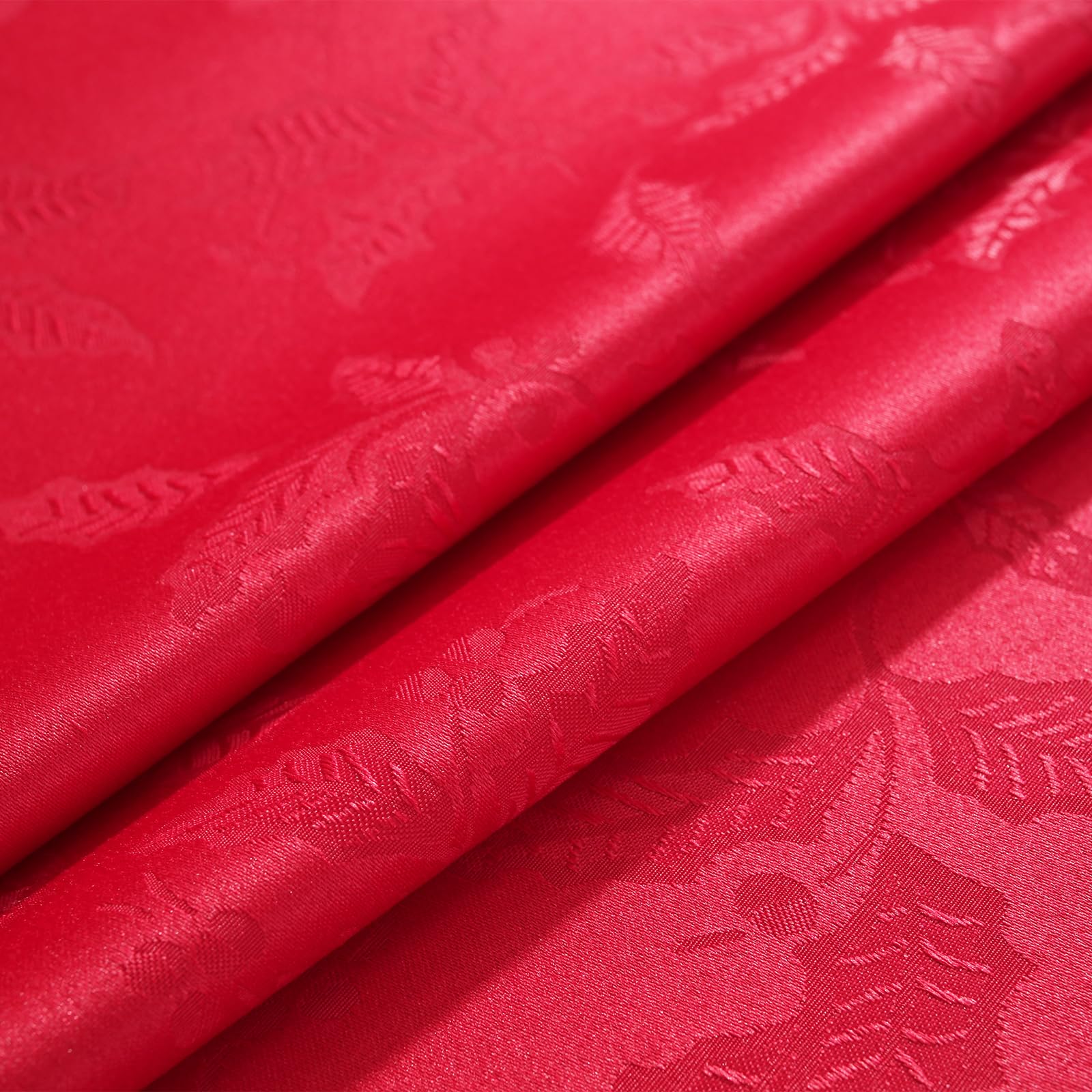 Honellaty durable sewn edges on red rectangle tablecloth