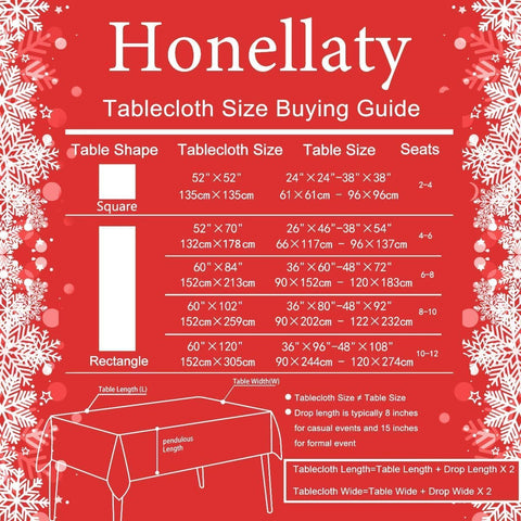 Honellaty machine washable red tablecloth for easy cleanup