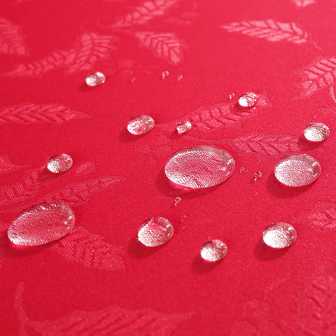 Honellaty soft polyester tablecloth with rich red texture