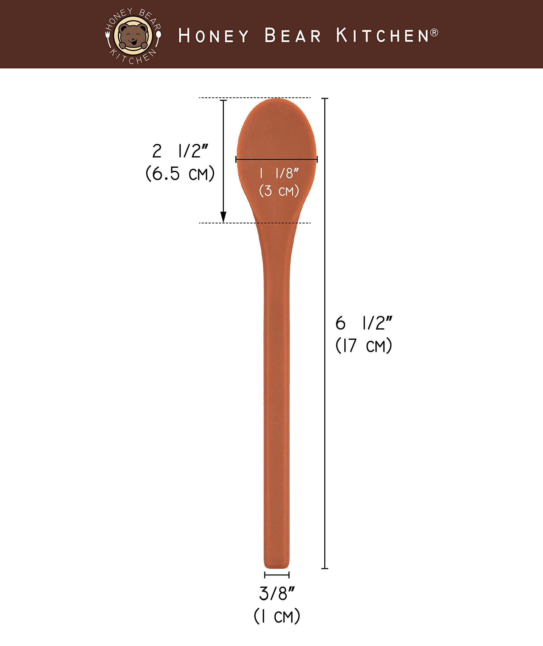Honey Bear Kitchen dishwasher safe stirring spoon for easy cleaning.