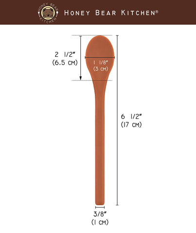 Honey Bear Kitchen dishwasher safe stirring spoon for easy cleaning.