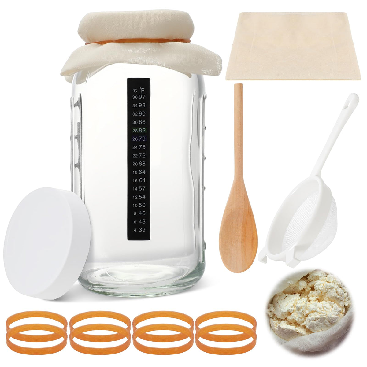 Honeydak 64oz wide mouth mason jar for kefir fermentation and batch brewing