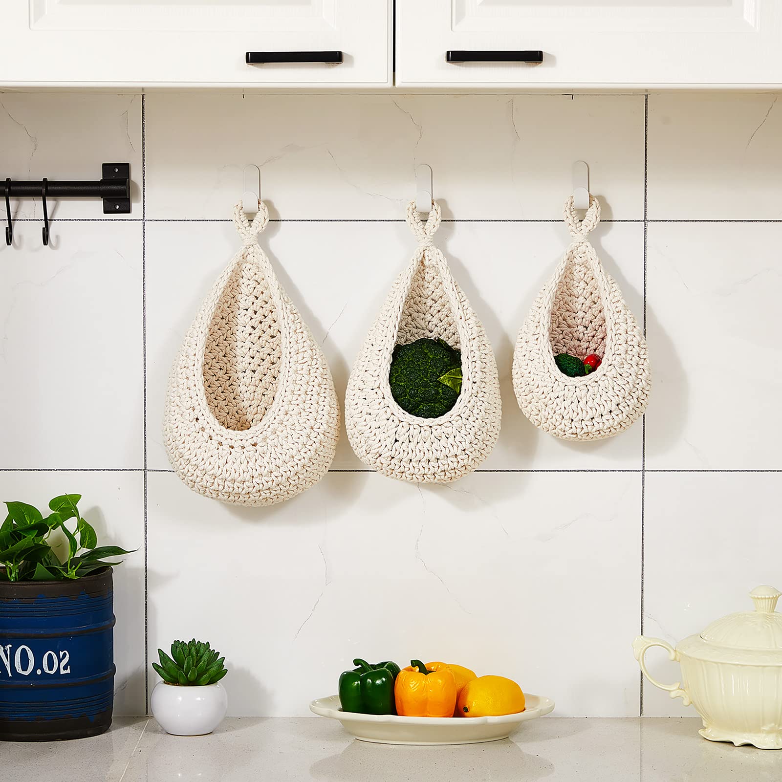 Honeydak bohemian wall decor with hanging baskets adding rustic charm