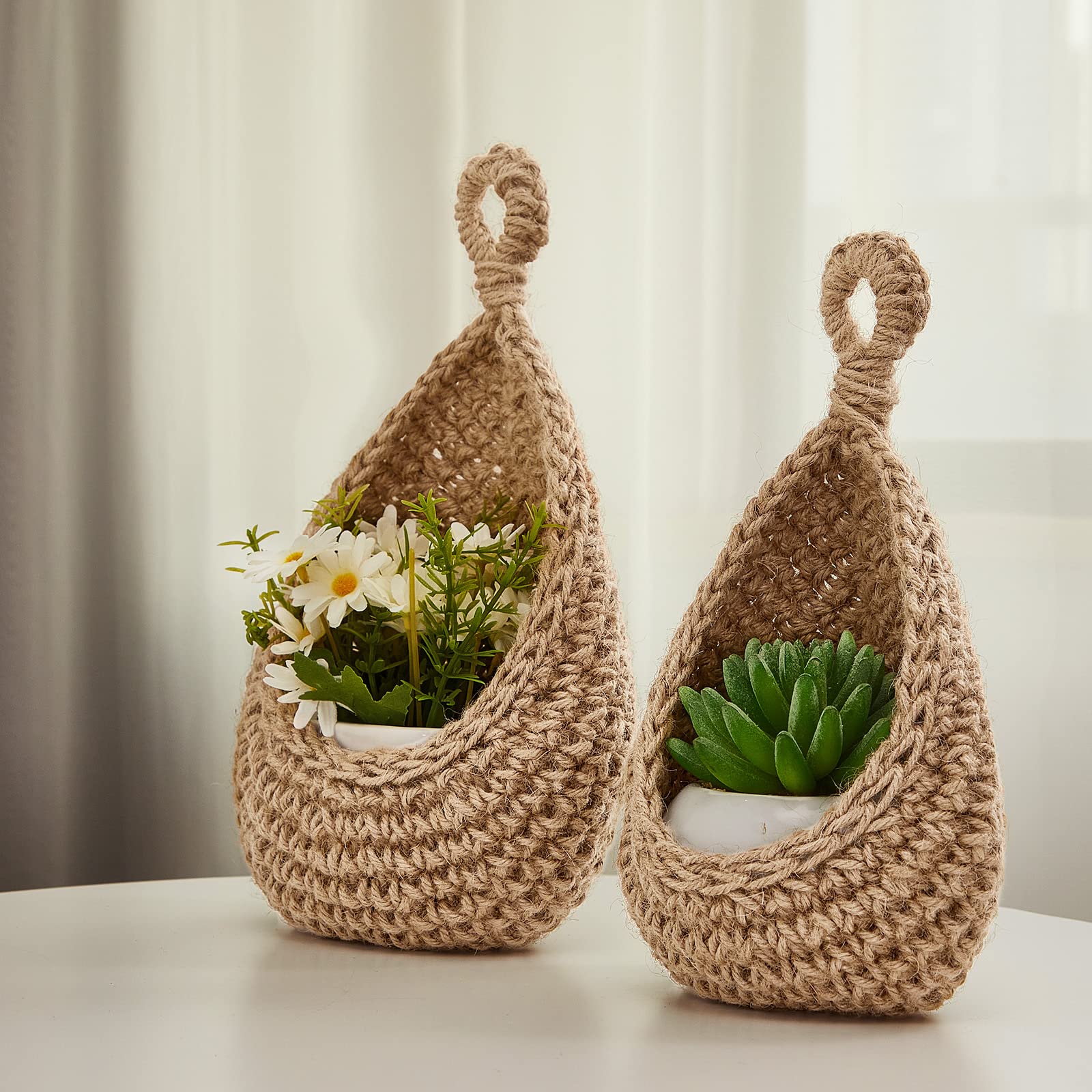 Honeydak boho teardrop basket for fruit storage and fresh produce display.