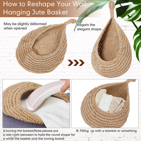 Honeydak boho teardrop basket in large size for kitchen storage of potatoes and onions.
