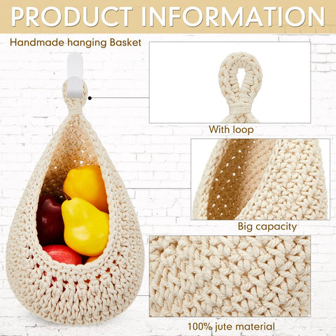 Honeydak cotton handwoven potato onion basket closeup showing breathable weave