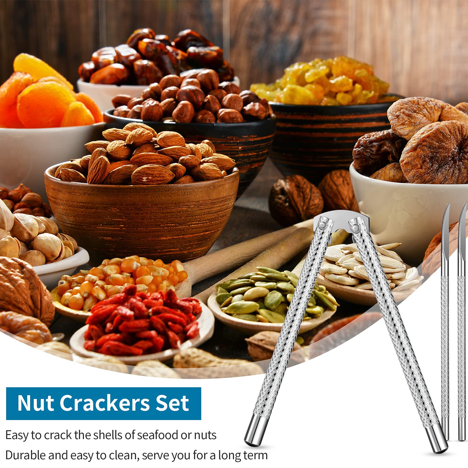 Honeydak 3-piece nutcracker set complements any organized kitchen space.