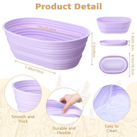 Honeydak oval silicone banneton green 10inch showing smooth proofing surface.