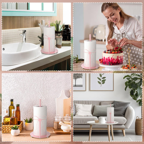 Honeydak pink bow paper towel holder bathroom vanity versatile in small spaces.