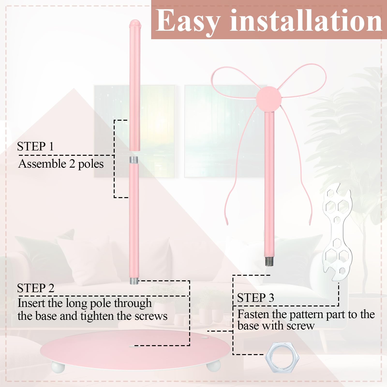 Honeydak pink bow paper towel holder weighted base minimizes tipping during use.