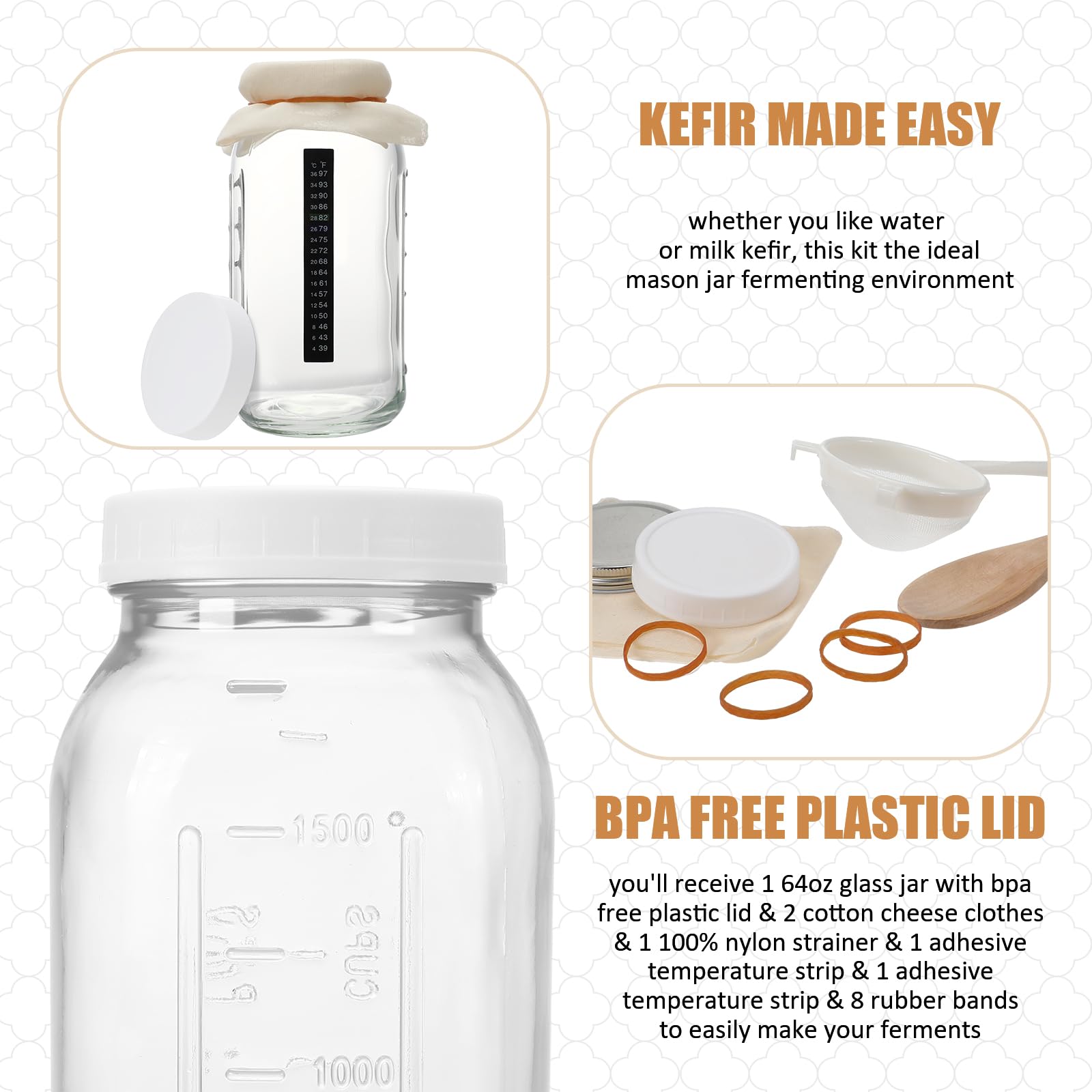 Honeydak nylon mesh strainer for easy separation of kefir grains