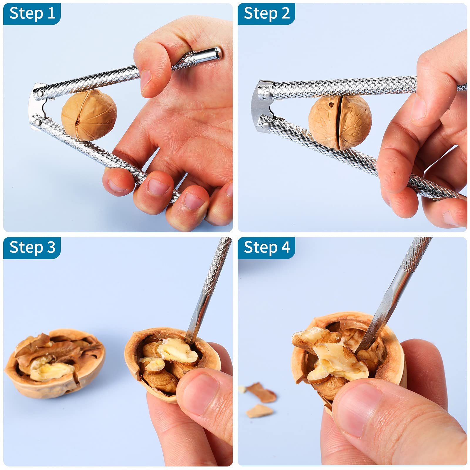 Honeydak shell cracker in stainless steel for efficient crab and lobster cracking.