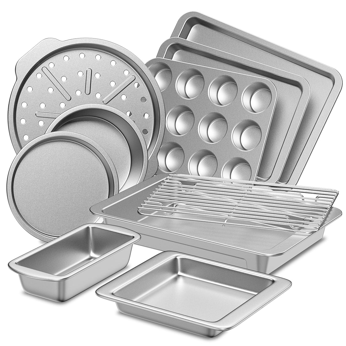 HongBAKE 10-piece bakeware set ready for versatile baking and organization