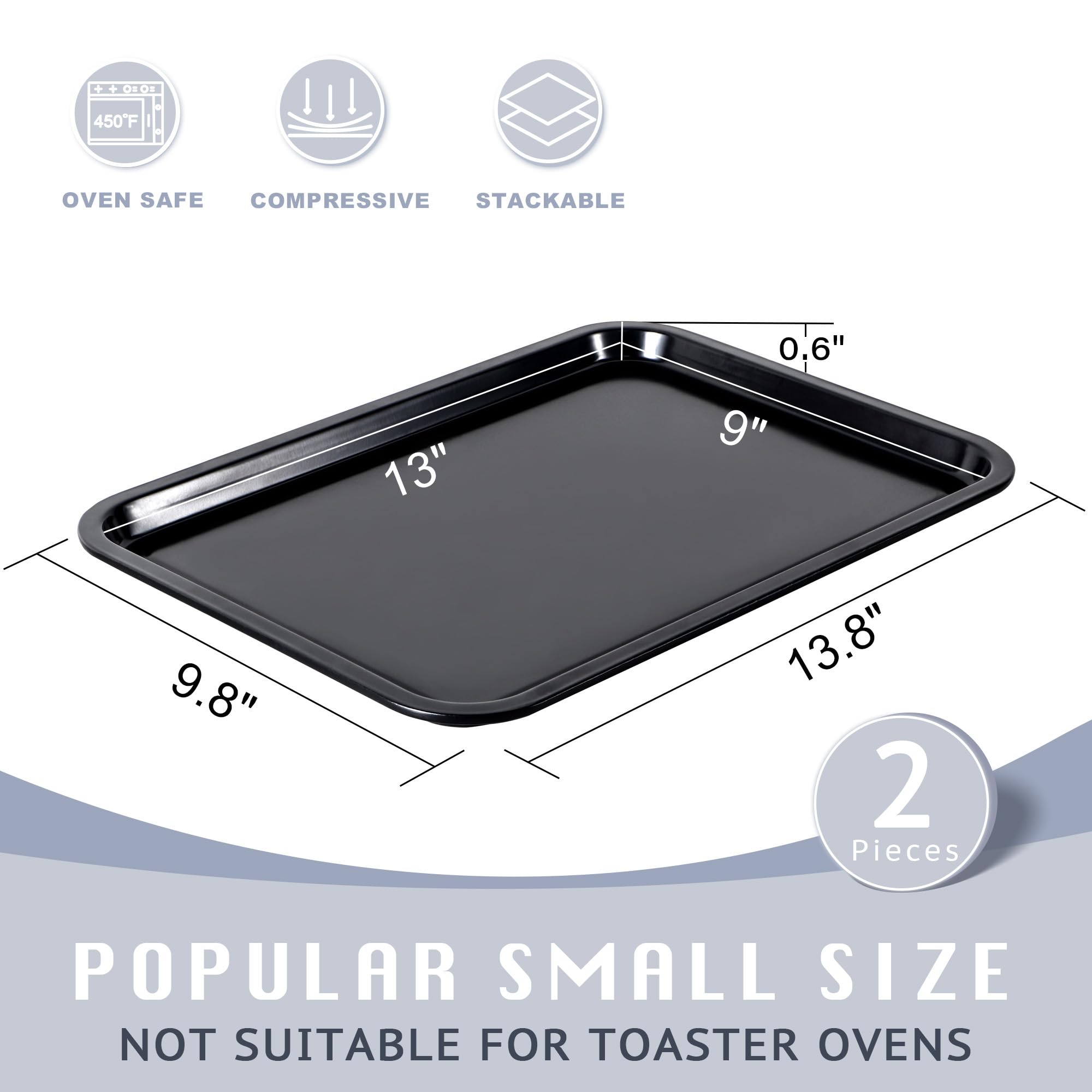 HONGBAKE 13x9 inner dimensions help bake cookies and pastries evenly.