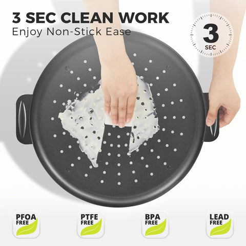 HONGBAKE 14-inch pan promotes even heat for consistent crust