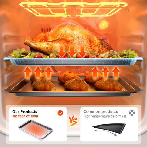 HONGBAKE 3-piece nonstick baking pans showing durable, easy release surface.