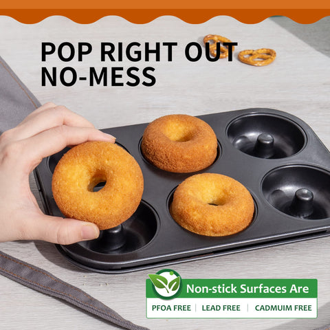 Oven-safe HONGBAKE donut pan up to 450F for baked donuts