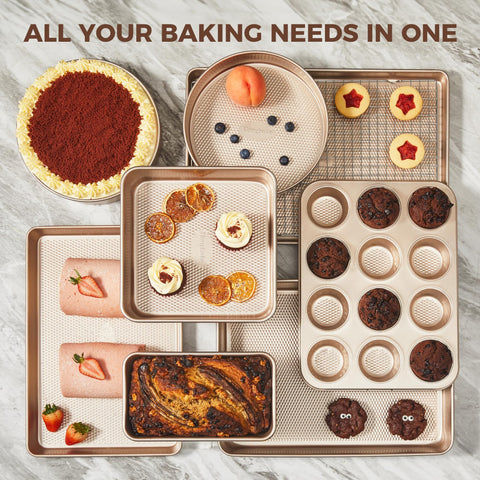 HONGBAKE half-sheet pan with cooling rack for efficient cooling and sturdy baking.