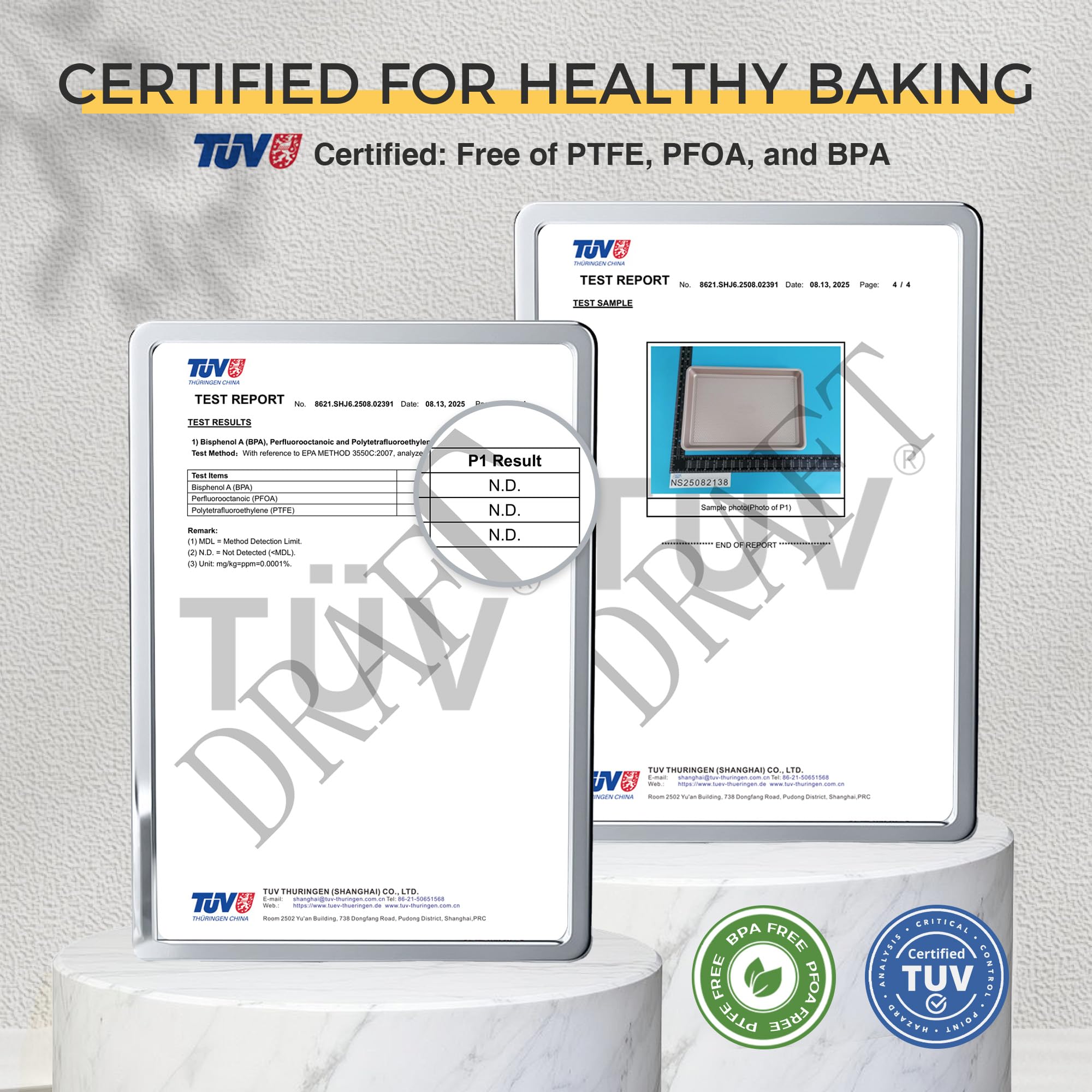 HONGBAKE heavy duty carbon steel tray in dark blue for durable, stable baking.