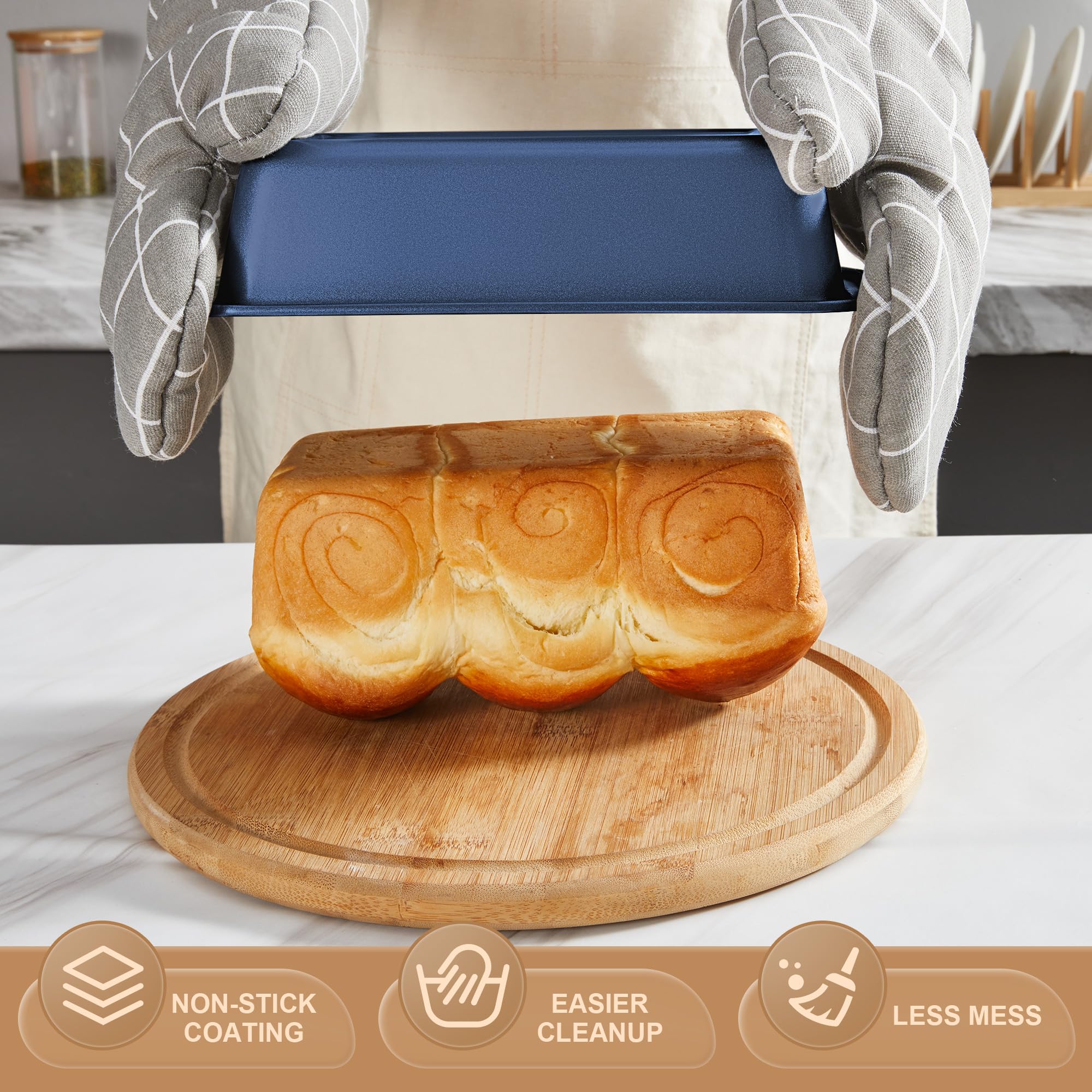HONGBAKE heavy-gauge carbon steel ensures even heat distribution.
