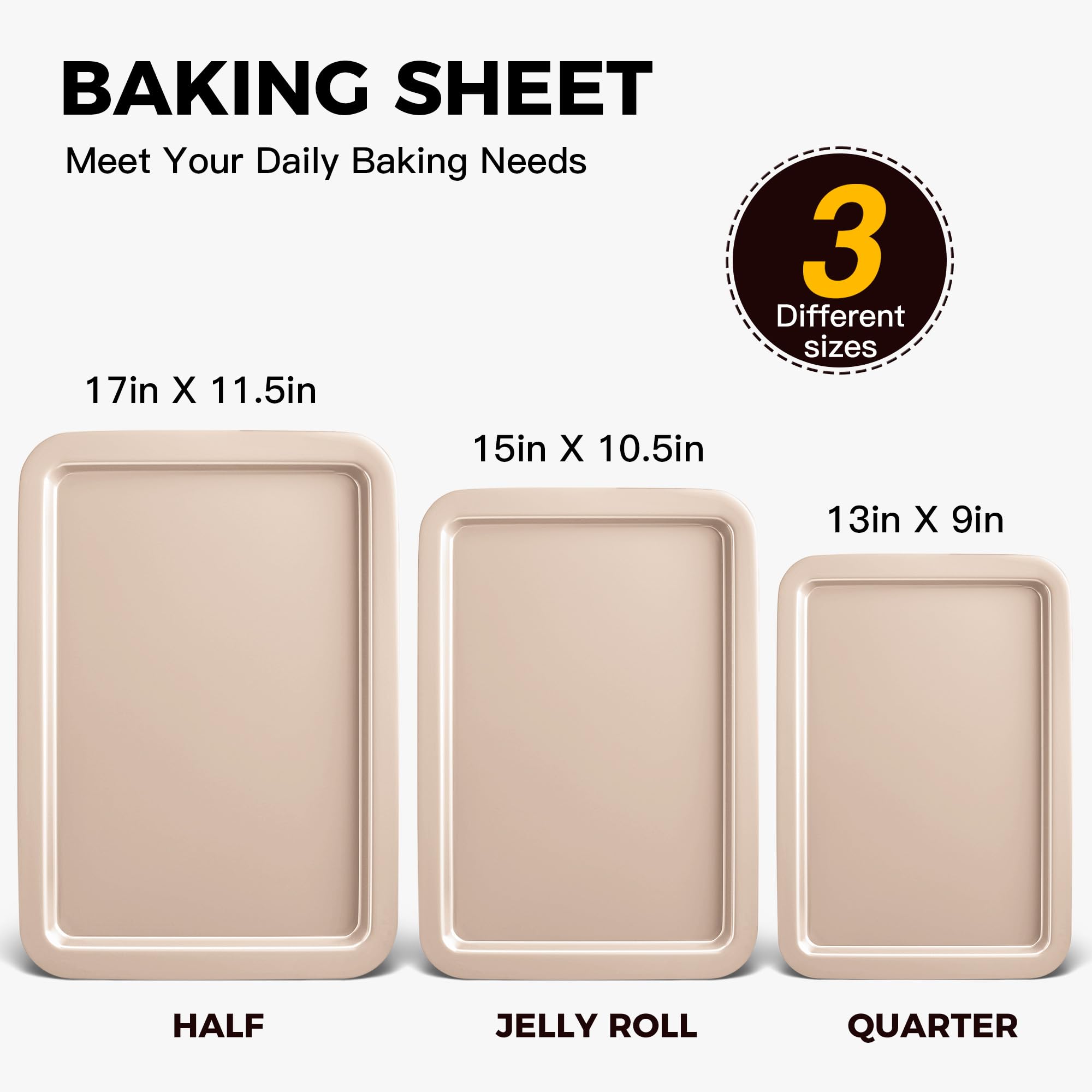 HONGBAKE jelly roll pan ideal for sheet cakes and pastries