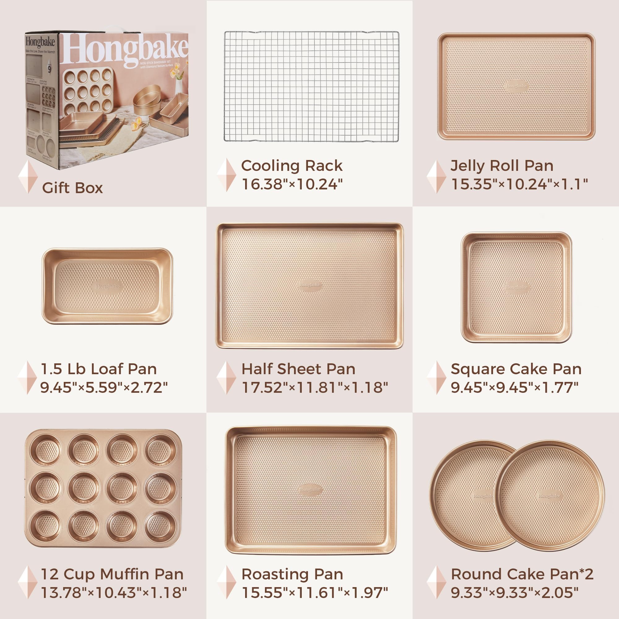HONGBAKE 12-cup muffin pan delivering even browning and neat batches.