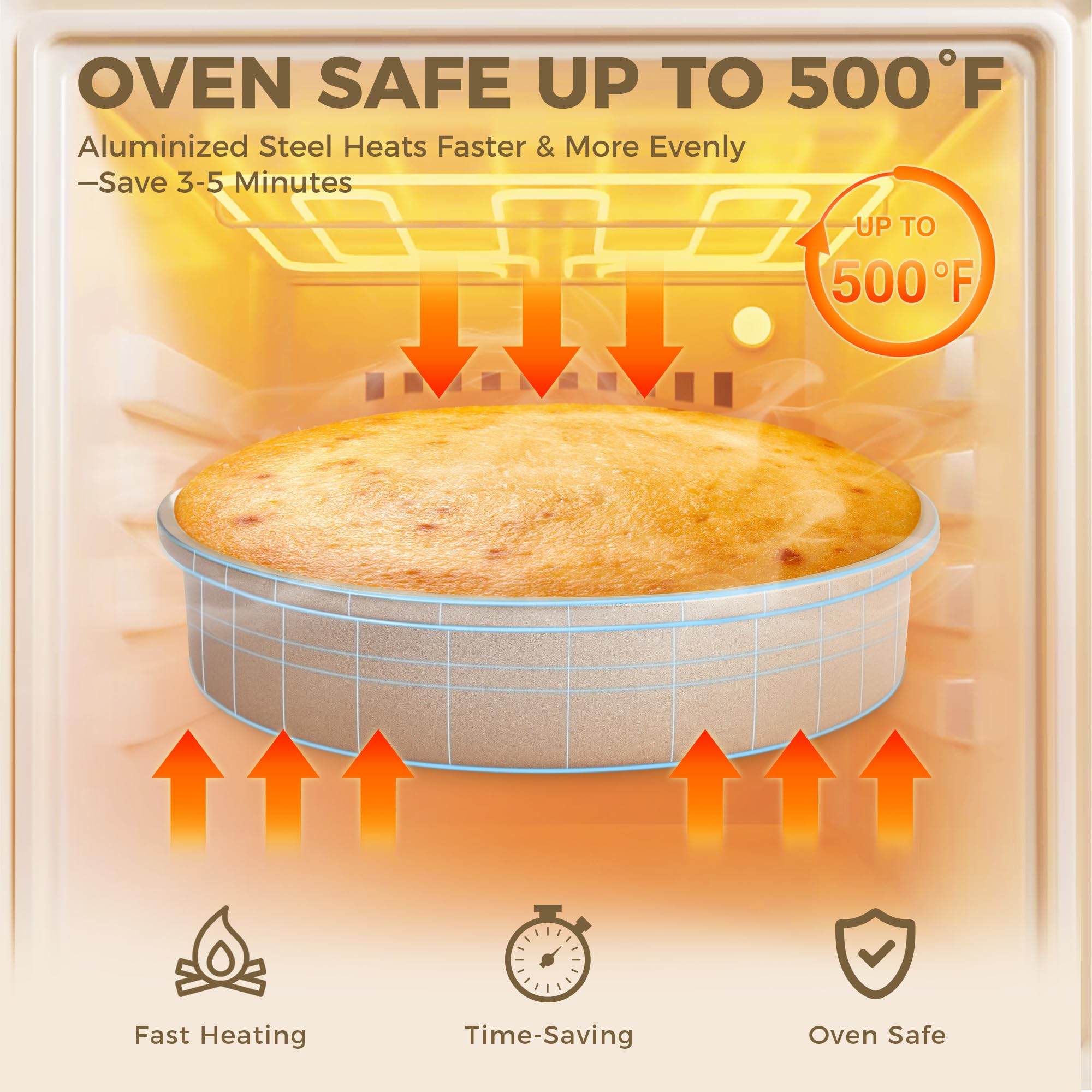 HONGBAKE versatile nine-inch pans for bread, cake, and roasting