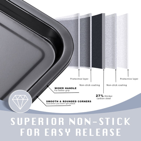 HONGBAKE nonstick coating is free of PFOA, BPA, and PTFE for easy release.