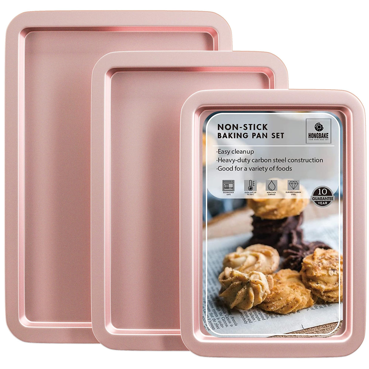 HongBAKE quarter baking sheet for even heating and versatile oven use.