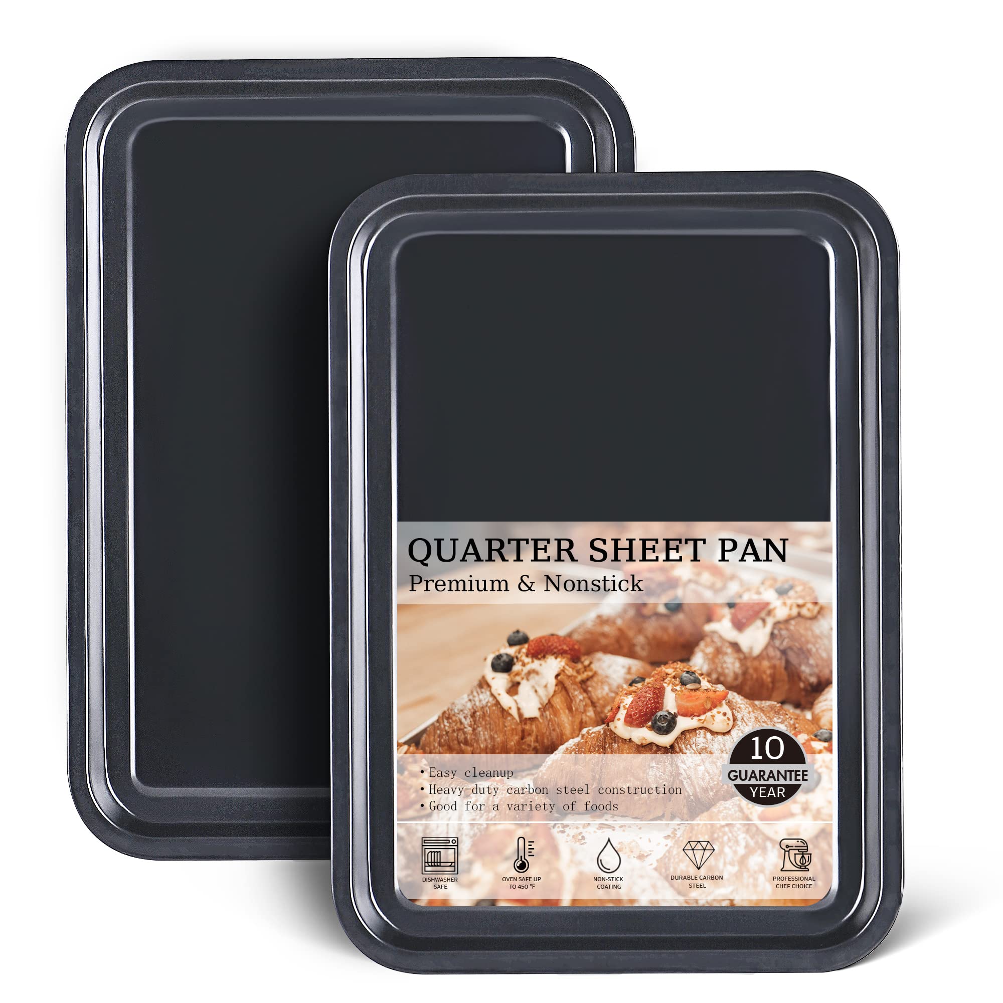HONGBAKE quarter sheet pan with wide grips for secure handling during baking and loading.