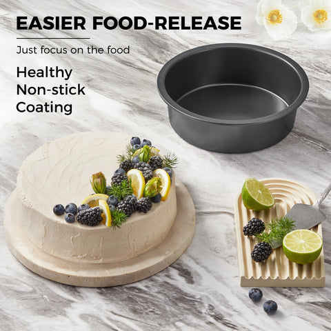HONGBAKE deeper 8inch pan supports tall cake layers and richer fillings