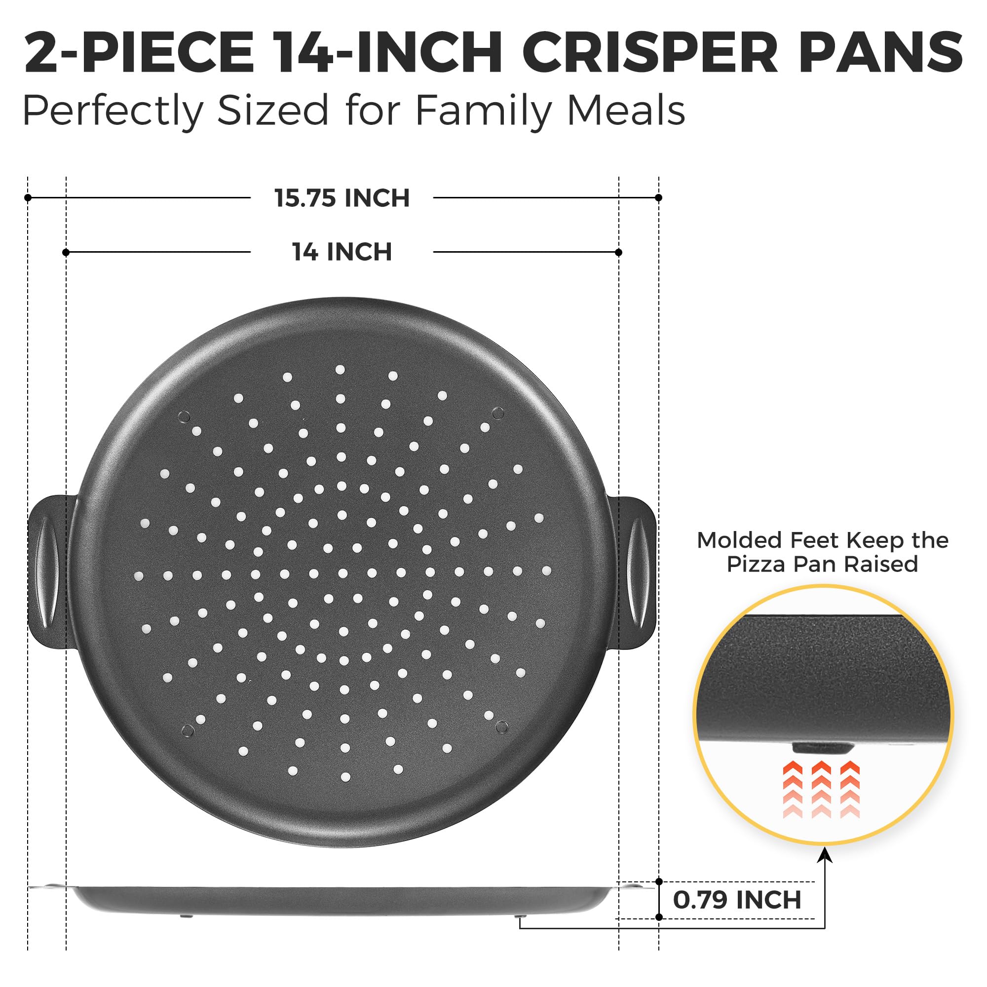 HONGBAKE rust-free pizza pan with durable coating resists wear