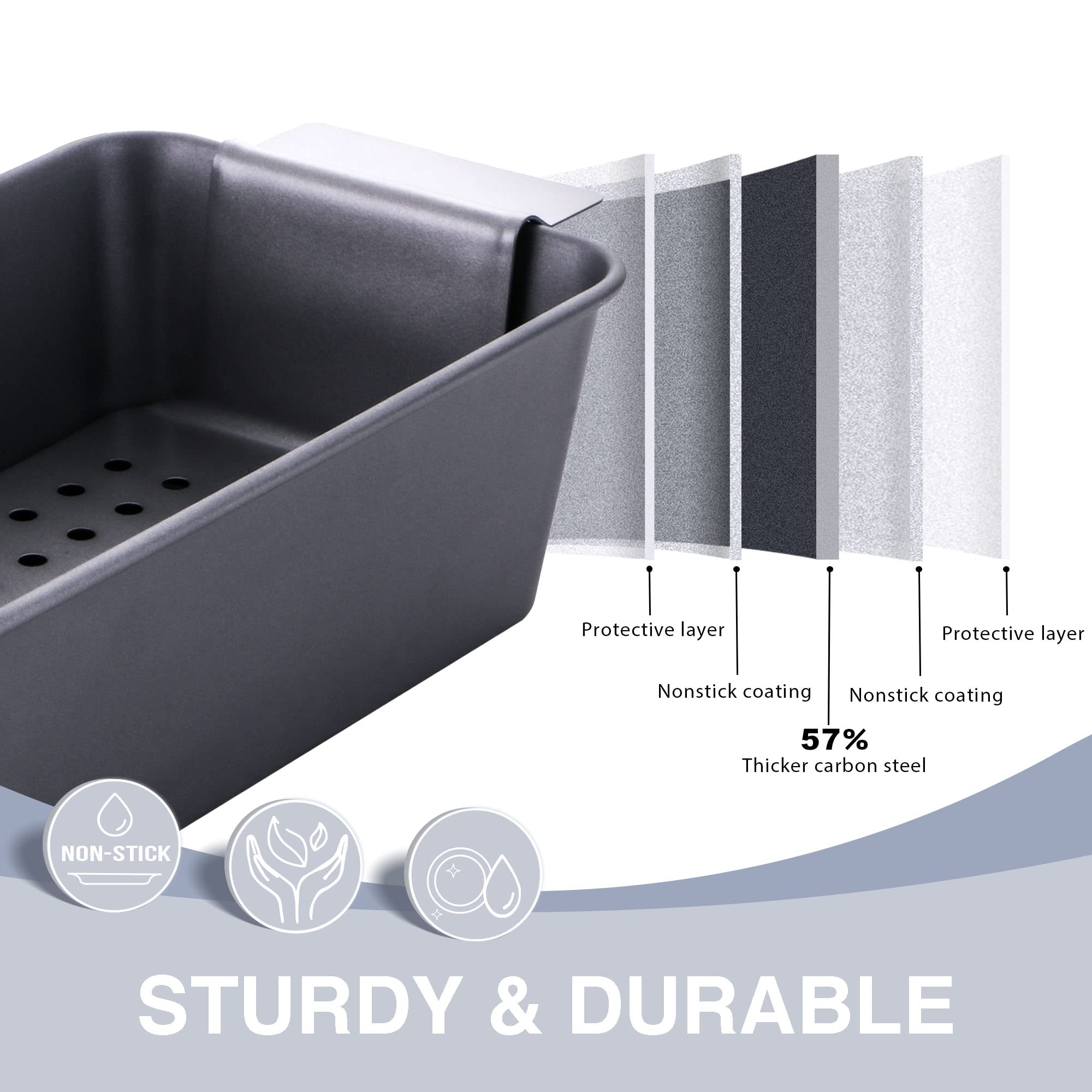 HONGBAKE 34% silicon-rich surface provides smooth release and resistant to scratching.