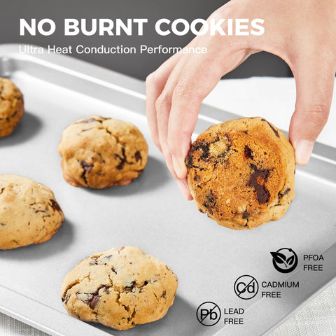 HONGBAKE stackable nonstick trays saving kitchen space.