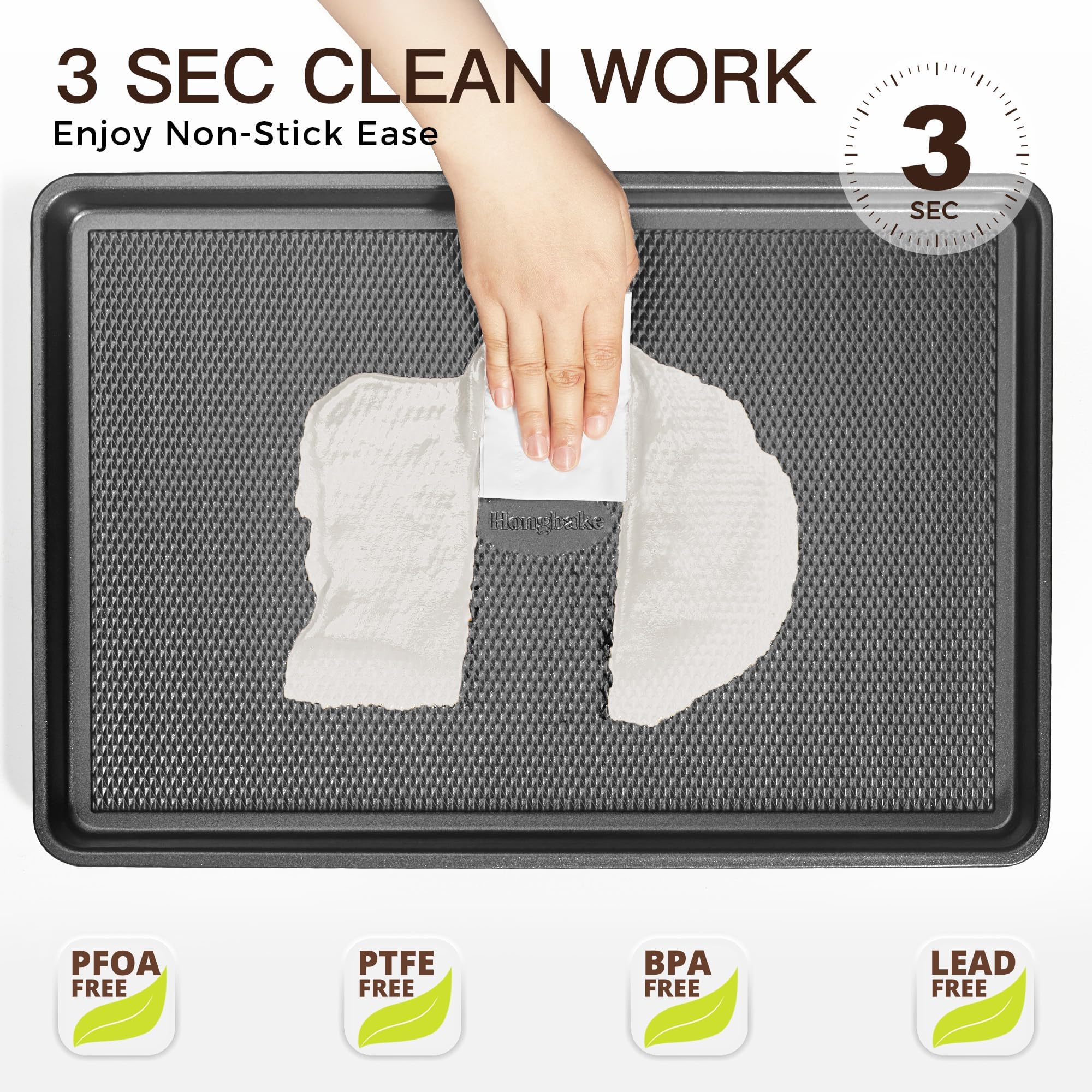 HONGBAKE Whitford-reinforced nonstick coating enables easy food release.