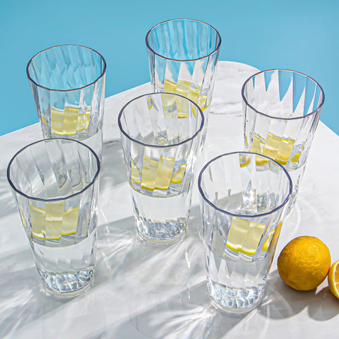 Hongboli stackable plastic glasses saving cabinet space.