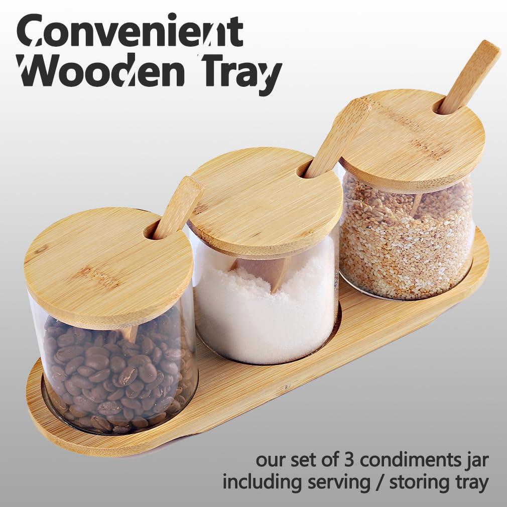 HONGCHU glass jars blend with kitchen decor and offer clear visibility.