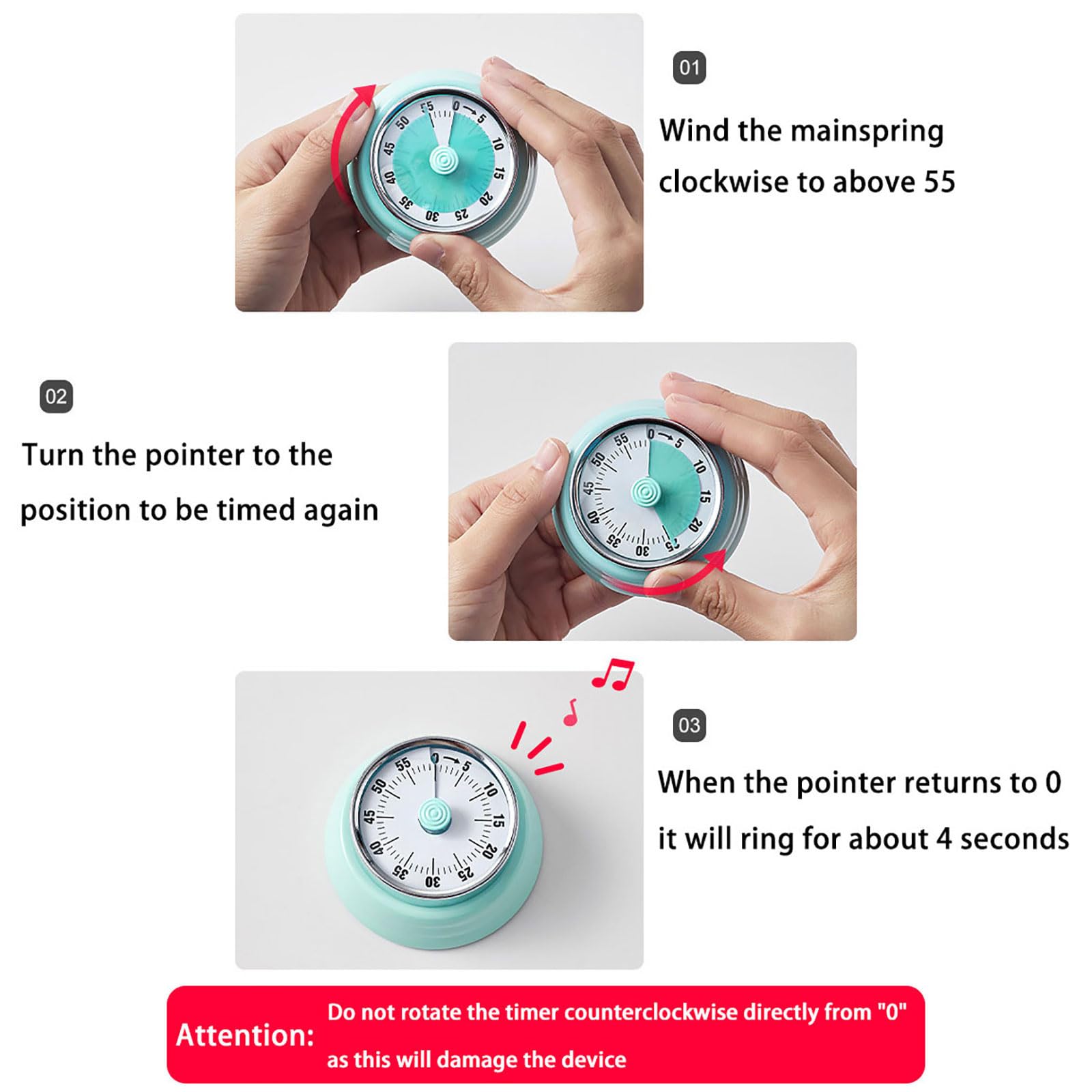 Hongjie timer audible alarm signals when time is up