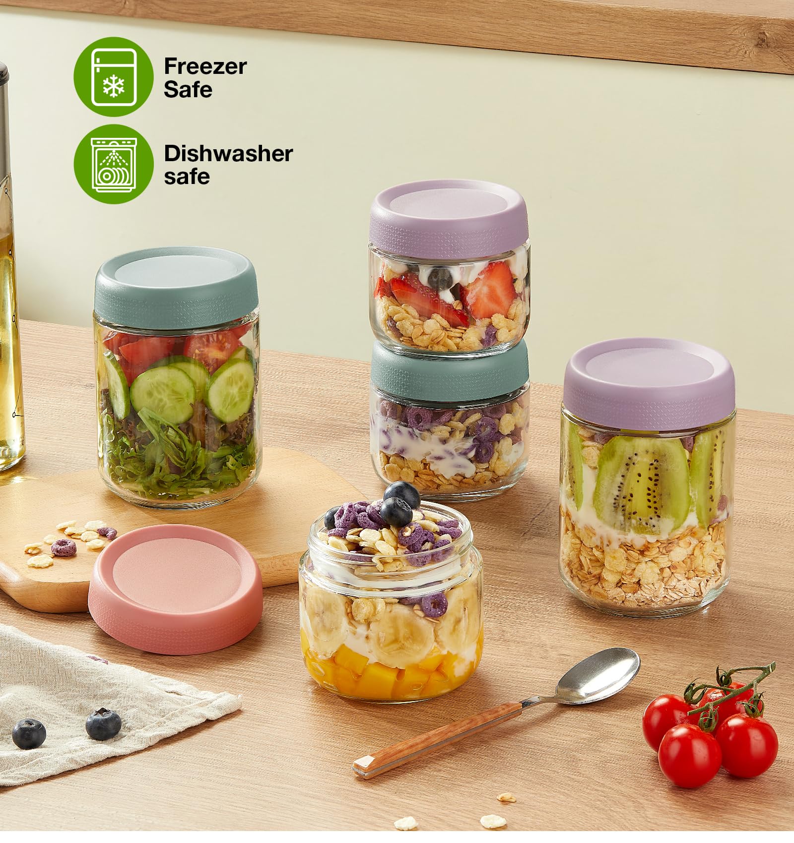 Hongqu US color coded lids help organize meals at a glance.