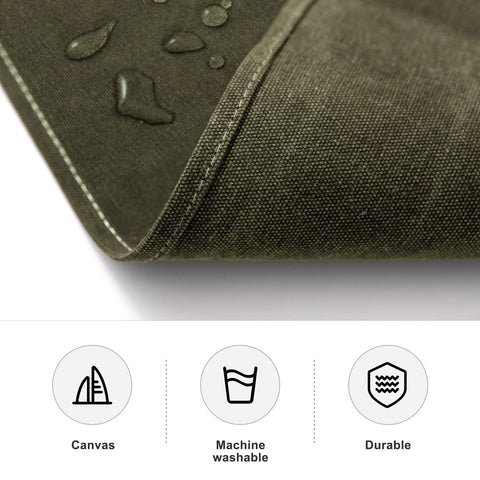 Hongsome Art Apron green headphone loop keeps cables tidy during work