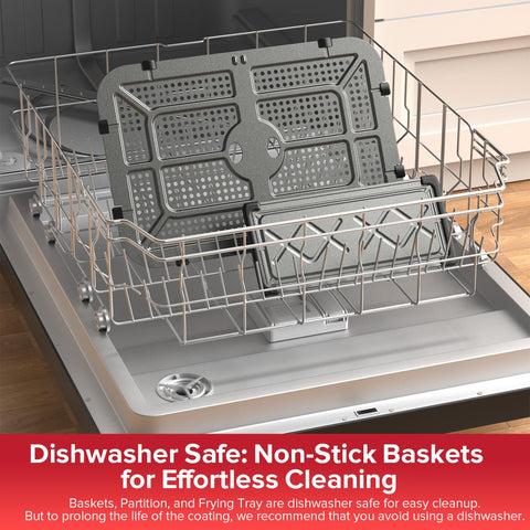 HoninJoy dishwasher-safe baskets and trays for easy post-cooking cleanup