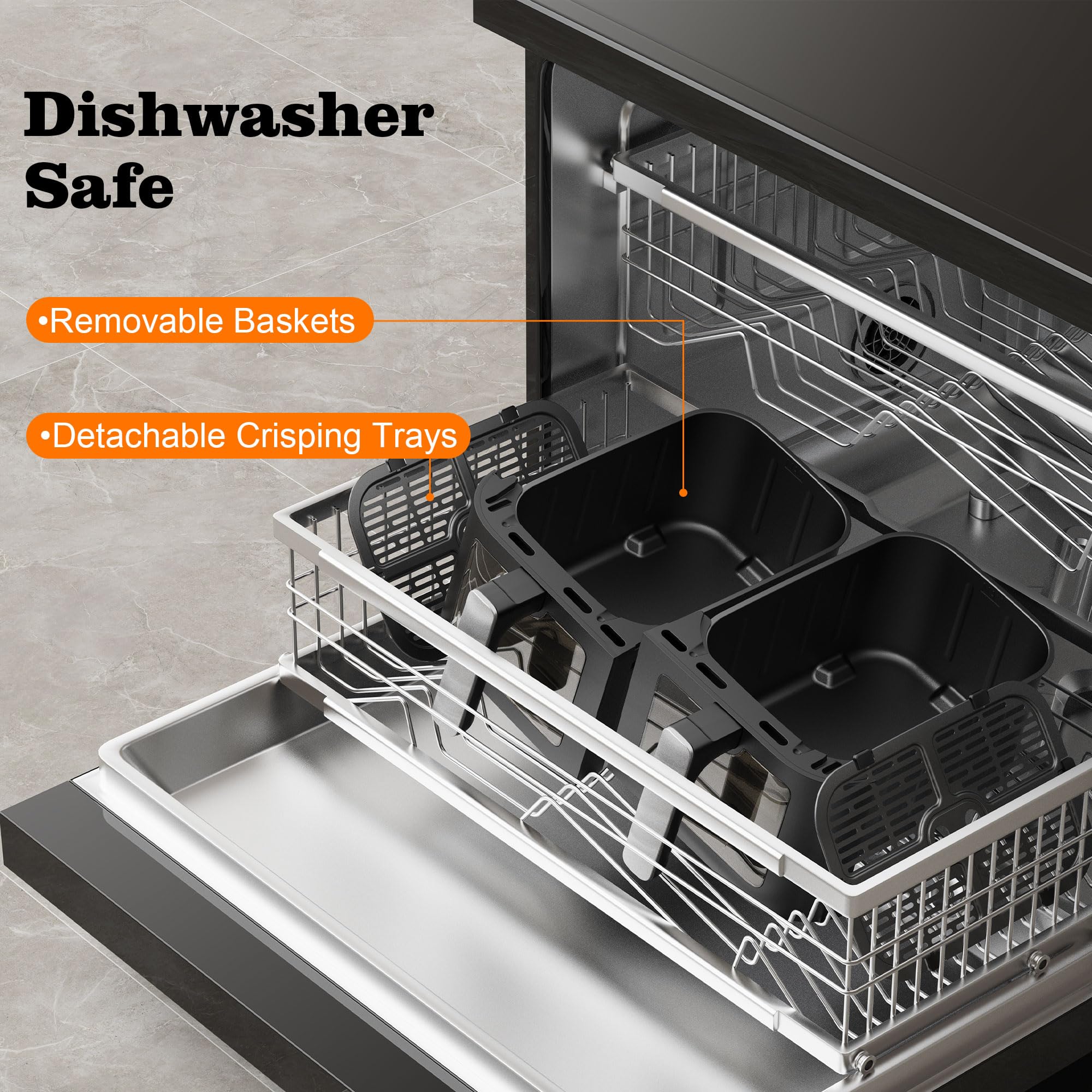 HoninJoy nonstick dishwasher-safe baskets simplify cleanup