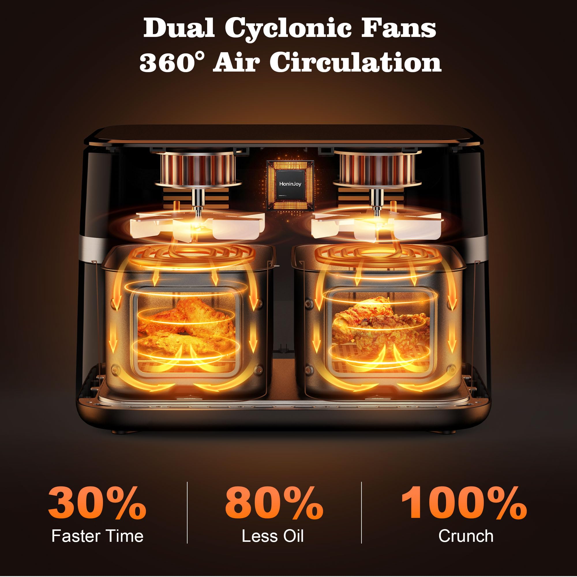 HoninJoy wide 160-400°F range for dehydration to sear