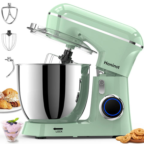 Honinst stand mixer 6.5qt bowl for large-batch mixing and thorough incorporation.