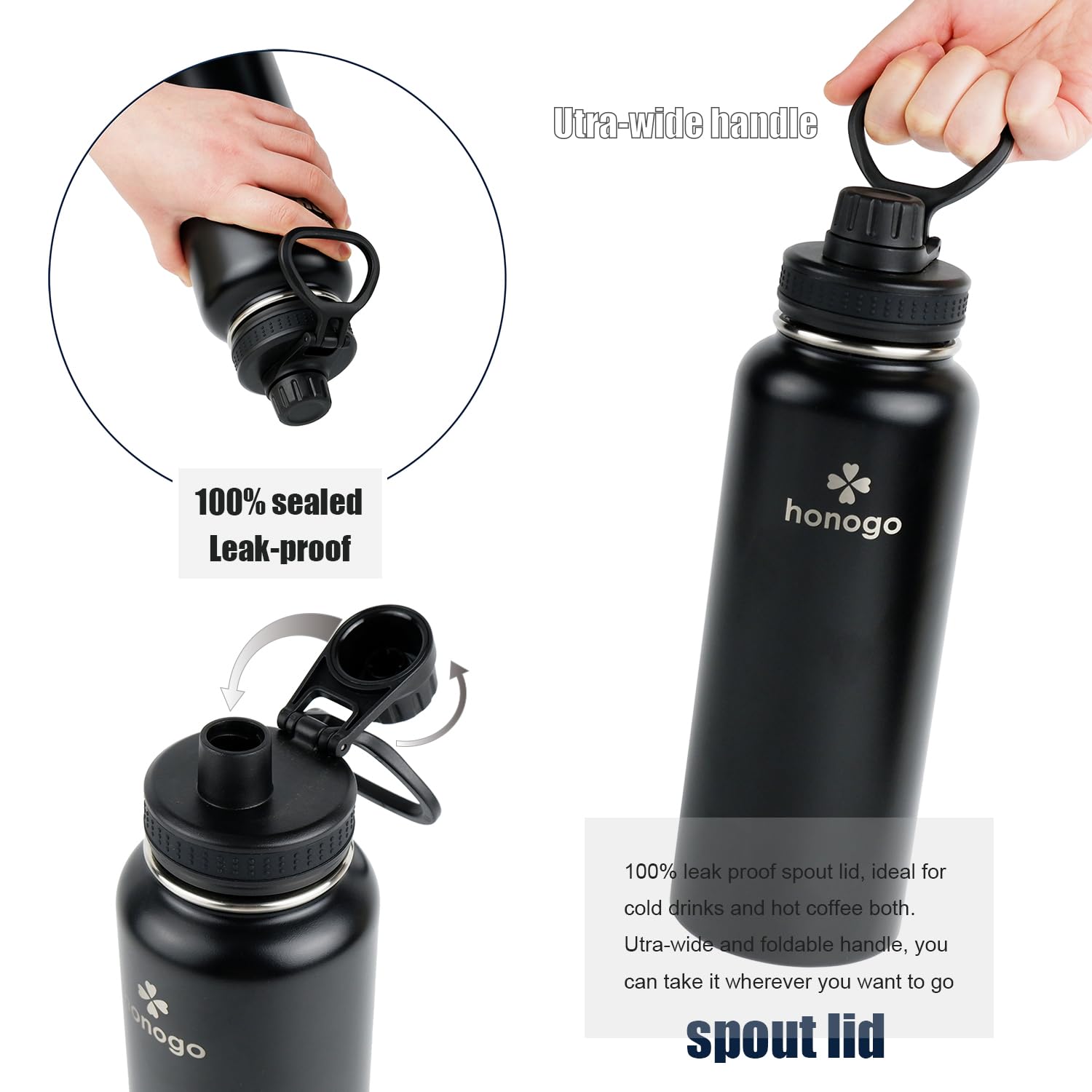 Honogo 40oz bottle 304 stainless steel for pure taste.