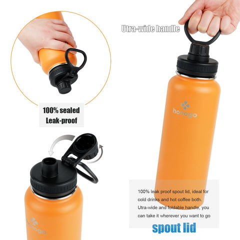 Honogo silicone boot sleeve protecting 40oz bottle during travel and drops.