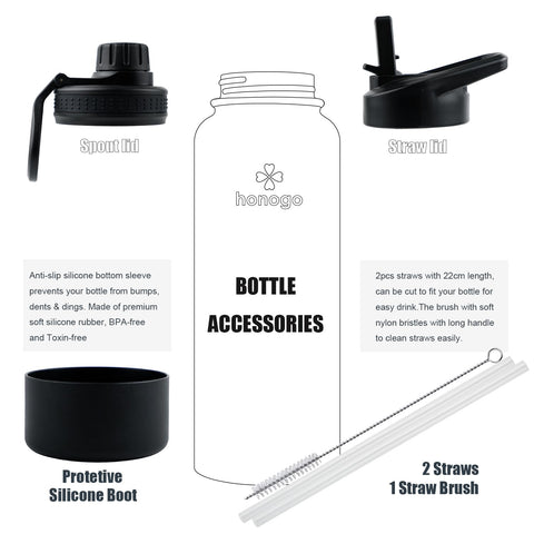 Honogo 40oz bottle silicone boot for added drop protection.