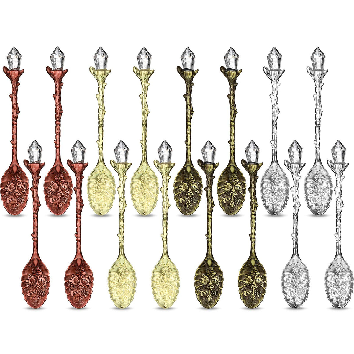 Honoson crystal-decorated retro coffee spoon for festive table setting.