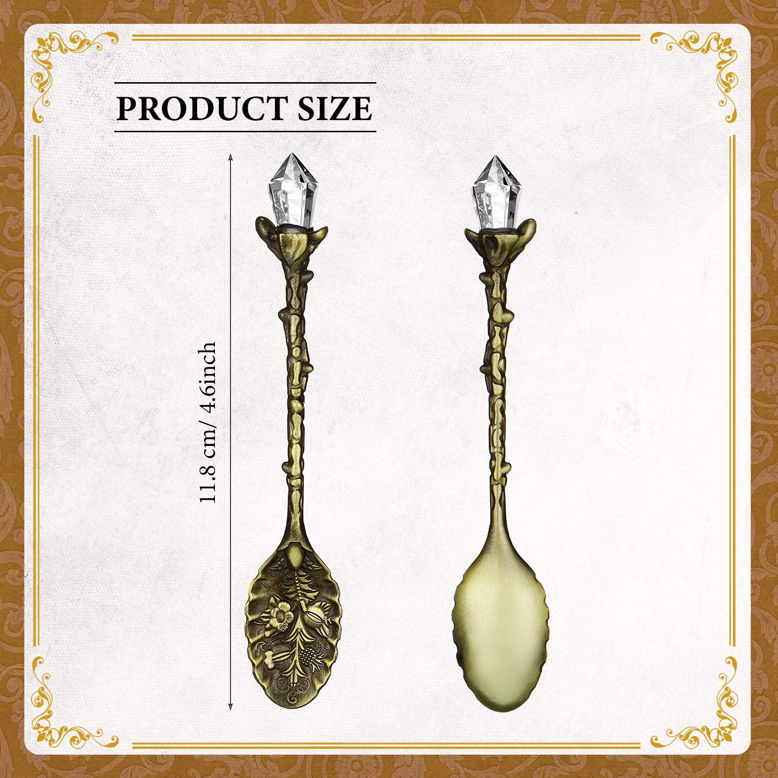 Honoson crystal-decorated retro coffee spoon enhances daily coffee ritual.